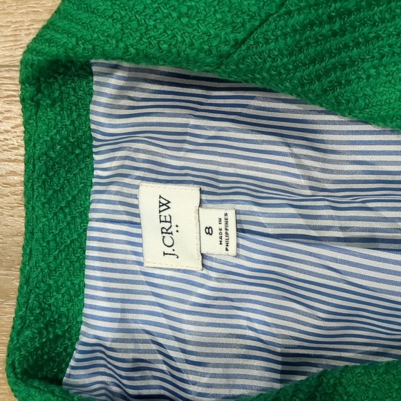 J. Crew School Boy Blazer Picnic Tweed Kelly Green Size 8 - Picture 8 of 17
